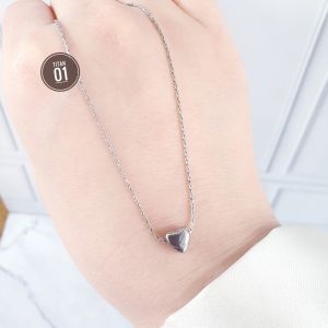 Kalung Rantai Titanium Itally Tipis Love Mini Perhiasan Wanita Cx05092500