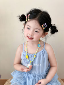 Cute Embroidered Baby Clips Set of 2 Fruit Motif Girls Hair Accessories Non-Damaging Infant Hairpins Fashionable Toddler Headwear