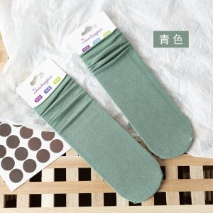 Womens Socks Spring & Fall Ins Trendy Length South Korea Japanese Style Combed Cotton Tube Socks Thin Black Cotton Socks Straight Bunching Socks