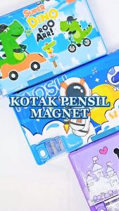 Kotak Pensil Magnet Jumbo Karakter + Rautan tempat pensil tepak sekolah