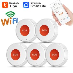 Tuya WiFi SOS ปุ่ม One Key ฉุกเฉิน Wireless Security ALARM Panic อุปกรณ์สําหรับผู้สูงอายุเด็ก Home SAFETY Smart Life APP ระยะไกล