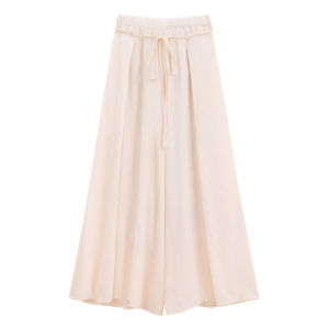 Elegant Summer Outfit Womens Long Sleeve Wide Leg Pants Two Piece Set Sun Protection Lazy Style Fashionable Casual Wear