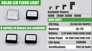 EXCELPURE Solar Floodlight 200W/400W/600W