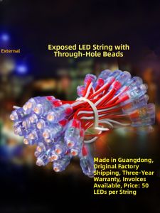 MingCui LED Exposed String Lights Through-hole Beads Dot Matrix Illuminated Letters Door Head Advertising Signboards Home Use Crystal Lights Waterproof