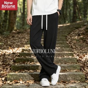 NEW BOLUNE | Summer Lightweight Ice Silk Culottes Men Loose Straight