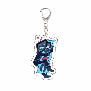 Bandai | for Popular Anime Hazbin Hotel Adam Vox Valentino Alastor Lucifer New Peripheral Acrylic Keychain Backpack Pendant Festival Gift
