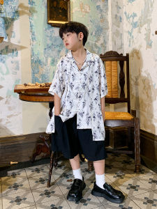 White Short Sleeve Shirt Childrens Clothing Boys Girls Traditional Chinese Style Summer Fashionable Dimple Kids Polyester Blend