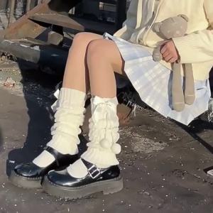 JIFANPAUL | Cute Lolita Bow Knit Warmth Leg Warmers