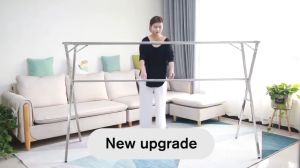 DuduMart Hanger Stand Stainless Sampayan Foldable Clothes Drying Rack Laundry Rack For Indoor Outdoor