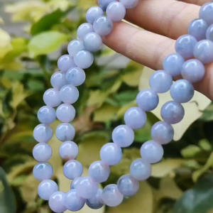 New Listing Super Rare Tri Color Light Lavender Light Green Brownish Yellow 88 * 8 mm beads Natural Type A Jadeite Jade certificate weighs 77.15 grams (bracelet 36)