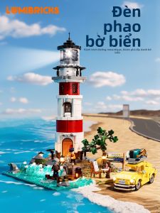 Lumibricks | Illuminated Highway Travel Coastal Lighthouse Street Scene Building Blocks