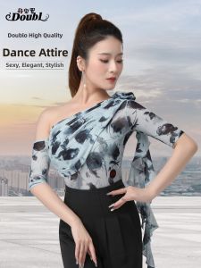 Ballroom Dance Unitard Slant Shoulder