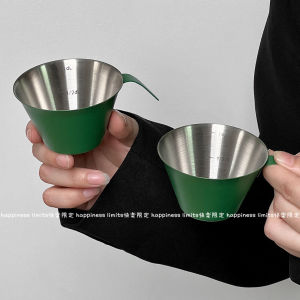 Stainless Steel Coffee Extraction Cup with Scale Espresso Shot Cup Liquor Ounce Measurement Barista Tool Retro American Style