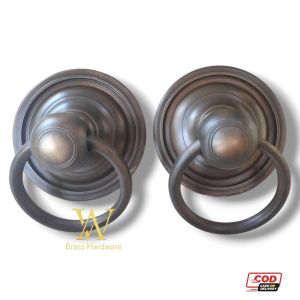 Tarikan Pintu Gebyok Kuningan Motif Gby 067 - 068 Antik 2 Pcs