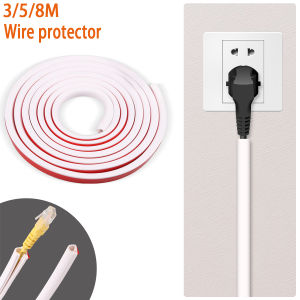 3/5/8m Floor Cord Cover for Extension Cords Self Adhesive Wall Cable Concealer Flexible Cable Hider Cover Wire Protector