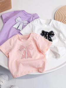 Cute Bow Short Sleeve Summer Leisure T-Shirt
