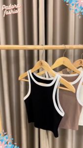 Áo ba lỗ sát nữ nách áo croptop viền kẻ trẻ trung Padora-A130