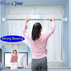 Clara.Punch-free Telescopic Clothes Rail Adjustable Shower Curtain Rods Simple Support Rod Shower Curtain Bathroom Shell Waterproof Shower Curtain with hook 180cm-180cm