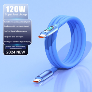 Cáp USB Type C NNBILI 120W Sạc Nhanh 6A Màn Hình LED Hiển Thị Số Dây Sạc Cho Samsung HUAWEI Xiaomi Oppo Vivo - Chất Liệu PVC