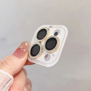 2/3Pcs Diamond Camera Lens Protector For iPhone 18 Pro Duo 17 15 16 Plus 13 14 Pro Max Bling Shiny Metal HD Tempered Glass Film