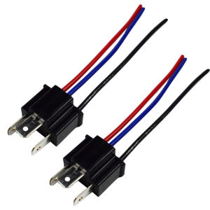 1 Pair 9003 H4 Bulb Socket Male Adapter Connector for Headlight Fog Lamp