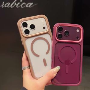 3-in-1 Cool Shockproof Armor Bumper Clear Magnetic Case For iPhone 18Pro 17 16 15 14 13 12 18 Pro Max Plus For Magsafe PC Cover