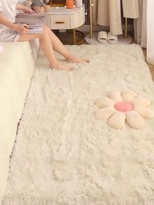 80*160cm Rectangle Solid Color Bedroom Carpet Bedside Dresser Mat Sleeping And Sitting Family Room