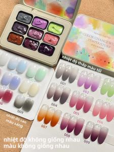 Bộ Sơn Móng Tay Thay Đổi Nhiệt Độ 9 Màu Độ Bão Hòa Cao Gel Vẽ Tranh Dạng Lon Không Có Thành Phần Độc Hại 25g Mỗi Loại