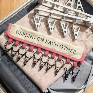 NAIFUNA | Portable Travel Clothing Hanger with Multiple Clips