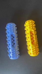 Durable Dog Chew Toy Soft Textured Rubber Toothbrush Stick for Small to Large Breeds Promotes Healthy Gums Fresh Breath