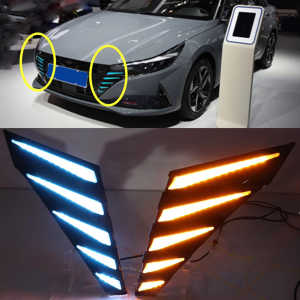Cụm Đèn Chiếu Sáng Ban Ngày LED Đèn Sương Mù Đèn Xi Nhan Lưới Tản Nhiệt Hyundai Elantra 2021 2022 Đèn Xe Ba Màu