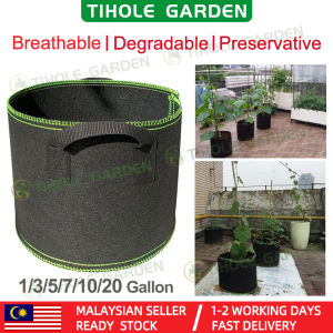 TIHOLE Non Woven Planting Bag Garden Plant Grow Bags Flower Pot Pots For Plants Fabric Planter Box Gardening Tools Organic Garbage Compost Bin Bonsai Fertilizer Pouch Indoor Seeding Tray For Planting Fabric Seedling Growing Vegetables And Fruits Growth