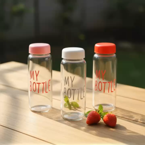 Bình Thủy Tinh My Bottle Nắp Hồng Pastel Dễ Thương 500ml