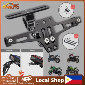 Universal Motorcycle License Plate Frames & LED Light Adjustable Holders