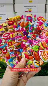 Sticker 3D nổi hoạt hình THỨC ĂN hình dán trang trí dễ thương cho bé trai bé gái (được lựa mẫu)