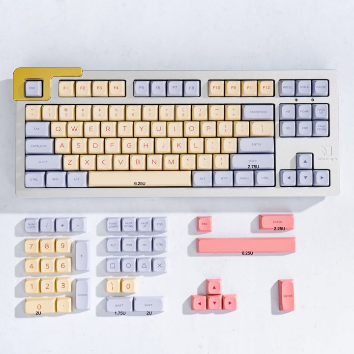 【Keycap Only】Marshmallow keycaps Cotton Candy keycap 132 Keys XDA Profile PBT Dye Subbed Keycaps For Cherry MX Switch Mechanical Keyboard RK61/Anne Pro 2/GK61