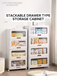 Stackable Storage Drawer Cabinet / Plastic Storage Drawers / Home Organizer Shelf Rack / Transparent Storage Rack