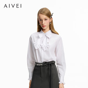 AIVEI | Elegant Bow British Court Style Long Sleeve Shirt