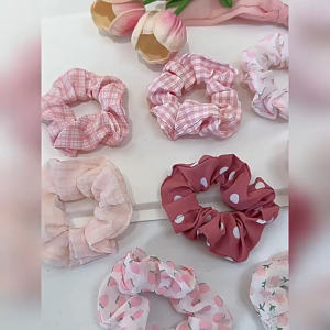 AIDA 1Set 5pcs Scrunchie Big Hair Tie Ring Rope Ponytail Elastic Donut Rubber Band Rope Ikat Rambut Sanggut 长发大肠发圈皮筋
