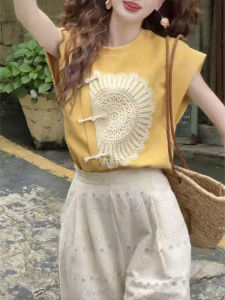 Shalldoer | Áo sơ mi nữ tay ngắn thời trang phong cách Trung Hoa mới mùa hè đa năng thời trang cổ tròn cài nút áo dài tay