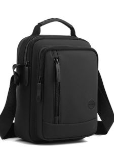 New Mens Canvas Crossbody Mini Backpack Casual Sports Satchel Travel Shoulder Bag Korean Style Single Strap Zipper Closure