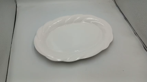 Đĩa xoài trắng vân sọc size 25*35 cm decor siêu đẹp