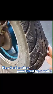 Bộ Dụng Cụ Vá Vỏ Xe Không Ruột Cực Nhanh- Hiệu Quả Chai Keo +1 Tua Vít+10 Ốc Cao Su (2 Size) Vá Vỏ Xe Không Ruột K1-4.1