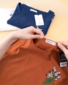 Áo trung niên nữ dài tay Vải Linen Mềm Nhẹ họa tiết thêu hoa thanh lịch Thương hiệu Thiều Hoa P0109