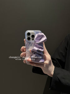 ZhiGe Advanced Purple Butterfly Wristband Phone Case for Apple 15Pro iPhone 14Pro Max Protective Cover 13Pro Max Womens Style 16Pro Creative Anti-Fall