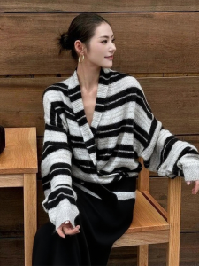 DANTING | Stylish Elegance Striped Knit Two-piece Set
