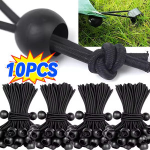 10PCS Multi-functional Fixed Rope Ball Plastic Ball Outdoor Tent Storage Elastic Rope Buckle Rubber Band Camping Survival