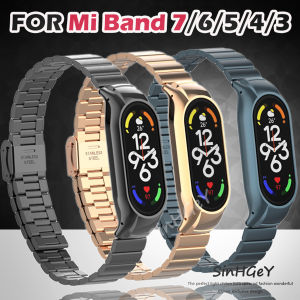 For Xiaomi Mi Band 7 Metal Painted Strap Mi Band 3 / 4 / 5 / 6 Stainless Steel  Strap Replacement Wristband Bracelet