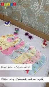 Crystal Waterproof Bib / Slabber Bayi Waterproof / Celemek Bayi Anti Air / Celemek Makan Bayi / Slabber Bayi Bibs/ Handuk Liur Celemek Air Liur Bayi Gumoh Mudah Dicuci Halus Lembut Lucu Nyaman Kancing