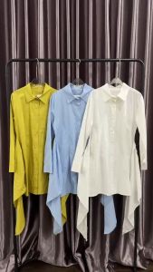 SV 6552 - Lokka Tied Long Shirt | Silvervogue | Atasan Katun Pakaian Kasual Wanita